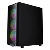 GameBooster Round GB-A650B 600W USB 3.2 LED ATX Mid Tower Siyah Kasa thumbnail 3