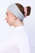 Loggia Kaymayan Silikonlu Bandana Bone - Sportif Saç Bandı-Açık Gri - 2