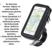 Su Geçirmez Telefon Tutucu Bisiklet & Motosiklet 6.7 inç Uyumlu, Dokunmatik Ekran, Kolay Montaj - 3
