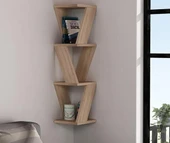 Köşe Duvar Rafı / Kitaplık Atlantik Çam 22x22x85 Modern Minimalist Köşe Duvar Rafı - 1