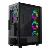 GameBooster Castle GB-A651B 600W USB 3.2 LED ATX Mid Tower Siyah Kasa thumbnail 4