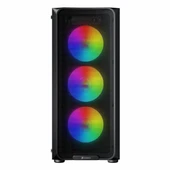 GameBooster Round GB-A650B 600W USB 3.2 LED ATX Mid Tower Siyah Kasa thumbnail 2