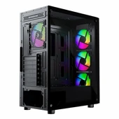 GameBooster Round GB-A650B 600W USB 3.2 LED ATX Mid Tower Siyah Kasa thumbnail 5