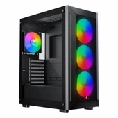 GameBooster Raider GB-E651B 650W 80+ White USB 3.2 LED eATX Mid Tower Siyah Kasa thumbnail 1