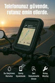 Su Geçirmez Telefon Tutucu Bisiklet & Motosiklet 6.7 inç Uyumlu, Dokunmatik Ekran, Kolay Montaj - 1