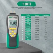 DUOYI DY27A Dijital Diferansiyel Basınç Ölçer Manometre Bar Hassasiyeti 0.001-Hava Basıncı Test Cihazı - 3
