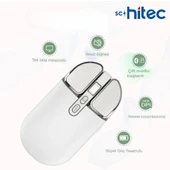 Schitec M203 Çift Modlu Taşınabilir Optik Kablosuz 2.4GHz ve Bluetooth Bağlantılı Süper Sessiz Mouse Beyaz - 4