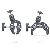 SmallRig 4102B Aksiyon Kameraları için 360° Küresel Başlık Montajlı  Süper Kelepçe - 3