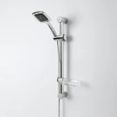 River Sürgülü Duş Seti Krom Kaplama Şeffaf Sabunluklu Ayarlanabilir Yükseklikli Lüks Banyo Duş Takım thumbnail 1