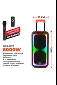 NDR1097 Taşınabilir Tekerlekli Büyük Boy RGB Işıklı Bluetooth Mikrofonlu Hoparlör - 2