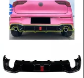 AUTOGP Vw golf 8 gti arka tampon difüzörü ledli ışıklı piano black 2021+ thumbnail 1