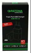 Patona 2640 GaN PD65W Adaptör 2xUSB-C 1xUSB-A PD3.0 QC3.0 thumbnail 4