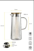 Perotti Pina Luster Çizgi Dokusu Filtre Kapaklı Sürahi 1300ml thumbnail 5
