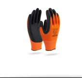 İşçi Eldiveni L No:10 Polyester Örme Nitril Eldiven TURUNCU RENK (5 Lİ) thumbnail 2