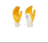 İşçi Eldiveni L No:9 Polyester Örme Nitril Eldiven Sarı-Beyaz (7 ADET) thumbnail 3