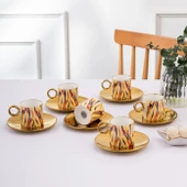 İstanbul Porselen Ahenk 6 Kişilik Kahve Fincan Takımı 90 ml thumbnail 3