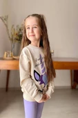 Unicorn Desenli Kız Çocuk Lila Renk Taytlı Takım - 3