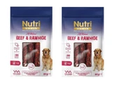 Nutri Canin Rawhide Dana Eti Sarılı Kemik Köpek Ödülü 2X80 Gr. - 1