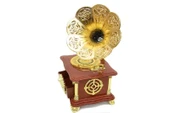 Gramofon Ayaklı Müzikli Vintage Müzik Kutusu Hediyelik thumbnail 2