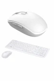 Kablosuz Klavye Mouse Seti Beyaz Q Klavye Tüm Cihazlara Uyumlu thumbnail 4