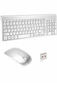 Kablosuz Klavye Mouse Seti Beyaz Q Klavye Tüm Cihazlara Uyumlu thumbnail 3