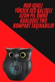 TWS Bluetooth Hoparlör Baykuş Tasarımlı Taşınabilir RGB Işıklı Uzun Pil Ömrü thumbnail 1