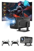 4K Android Smart Wi-fi Çift Kollu Projeksiyon Game Box Kumandalı Taşınabilir thumbnail 4