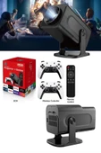 4K Android Smart Wi-fi Çift Kollu Projeksiyon Game Box Kumandalı Taşınabilir thumbnail 3