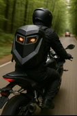 Led Gözlü Motor Sırt Çantası, Ledli Sırt Çantası, Telefon Kontrol / Kask Taşıma Çantası - 2