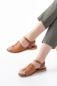 205-029 Taba Ortopedik Hakiki Deri Kadın Sandalet thumbnail 2