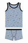 Erkek Çocuk Desenli Atlet Boxer Takım 6'lı Set Pamuklu Rahat Kumaş thumbnail 6