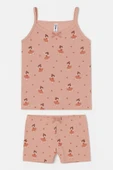Kız Çocuk Desenli İp Askılı Atlet Şortlu Takım 6'lı Set thumbnail 2