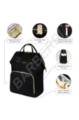 Çok Amaçlı Anne Bebek Bakım Sırt Çantası Klasik Siyah thumbnail 1