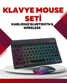 Bluetooth 5.3 Destekli Şarjlı Taşınabilir Klavye + Mouse Kombinasyonu thumbnail 2