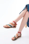 205-039 Taba Multi Bilekten Bağlamalı Parmak Arası Kadın Sandalet thumbnail 3