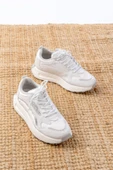F-307 Beyaz Bağcıklı Saten Taş Aksesuarlı Günlük Spor Ayakkabı thumbnail 3