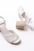 K-13 Beyaz Günlük Topuklu Kadın Sandalet - 4