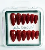 Gold Beauty Kedi Gözü Takma Tırnak 12 li EP-1527 - 1 Kırmızı - 1