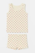 Kız Çocuk Emprime Desenli Atlet Şortlu Takım 6'lı Set - Rahat Yazlık Ev Giyim thumbnail 2