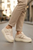 Aspor Bej Yüksek Taban Bağcıklı Kadın Sneaker thumbnail 3