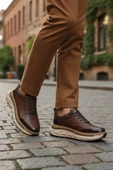 Marcomen Kahve Hakiki Deri Bağcıklı Erkek Sneaker thumbnail 3