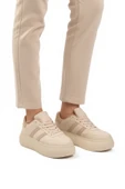 Aspor Bej Yüksek Taban Bağcıklı Kadın Sneaker thumbnail 1