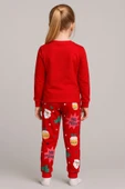 Kız Çocuk Yılbaşı Temalı Pamuklu Pijama Takımı thumbnail 3