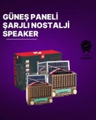 KTF-1428 Güneş Paneli Şarjlı Nostaljik Bluetooth Hoparlör – FM/AM/SW Radyo, USB/SD Desteği, Taşınabilir Tasarım thumbnail 2