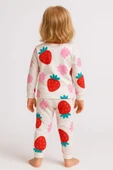 Kız Çocuk Çilek Desenli Pamuklu Pijama Takımı thumbnail 4