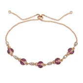 925 Ayar Gümüş Rose Uğur Böcekli Asansör Bileklik thumbnail 2