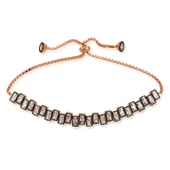 925 Ayar Gümüş Rose Baget Taşlı Asansör Bileklik thumbnail 2