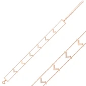 925 Ayar Gümüş Rose V Bileklik thumbnail 2