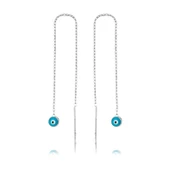 925 Ayar Gümüş Nazar Zincirli Küpe thumbnail 2