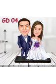 Kişiye Özel Ahşap Biblo - Gelin ve Damat Biblo 4 ( 3D Biblo ) thumbnail 1